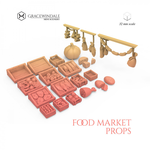 Food Market Props Set 3D Print 506197