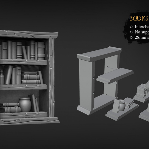 Bookshelf and Cupboard 3D Print 506201