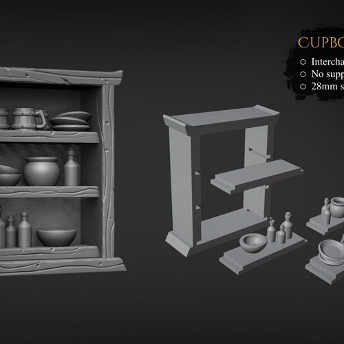 Bookshelf and Cupboard 3D Print 506202