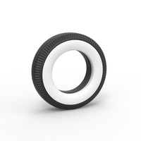 Small Diecast Whitewall tire Scale 1:25 3D Printing 506270