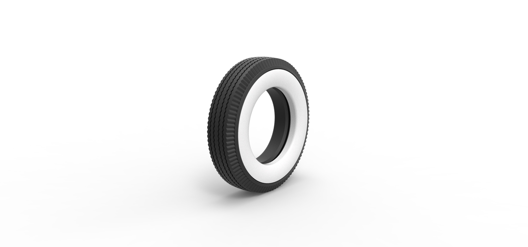 Diecast Whitewall tire Scale 1:25 3D Print 506271