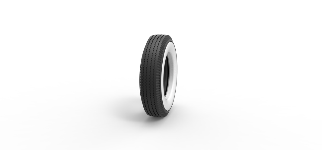 Diecast Whitewall tire Scale 1:25 3D Print 506272