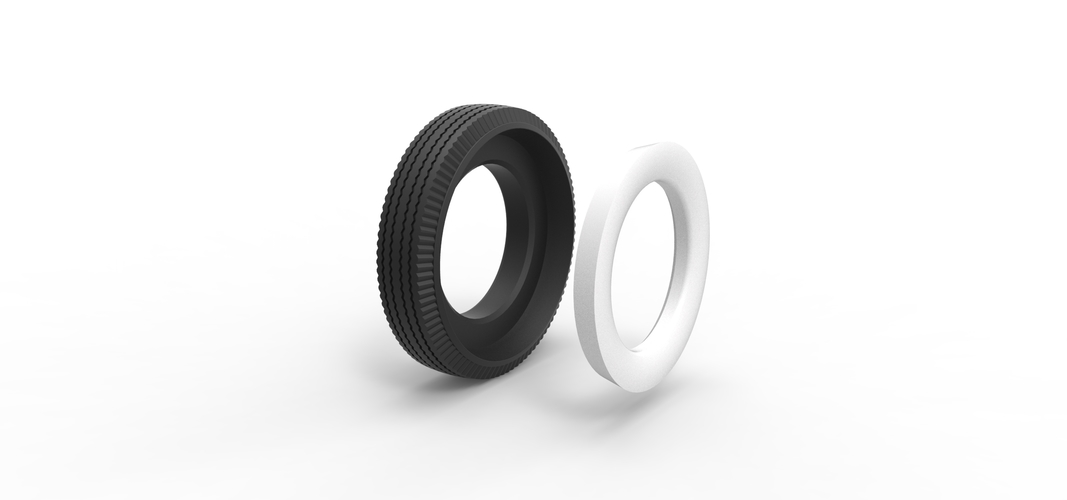 Diecast Whitewall tire Scale 1:25 3D Print 506278