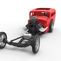 Front engine old school dragster with shell Scale 1:25 - Thumbnail 4