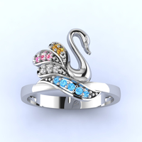 Small 	JEWELRY SWAN RING 3D Printing 506693