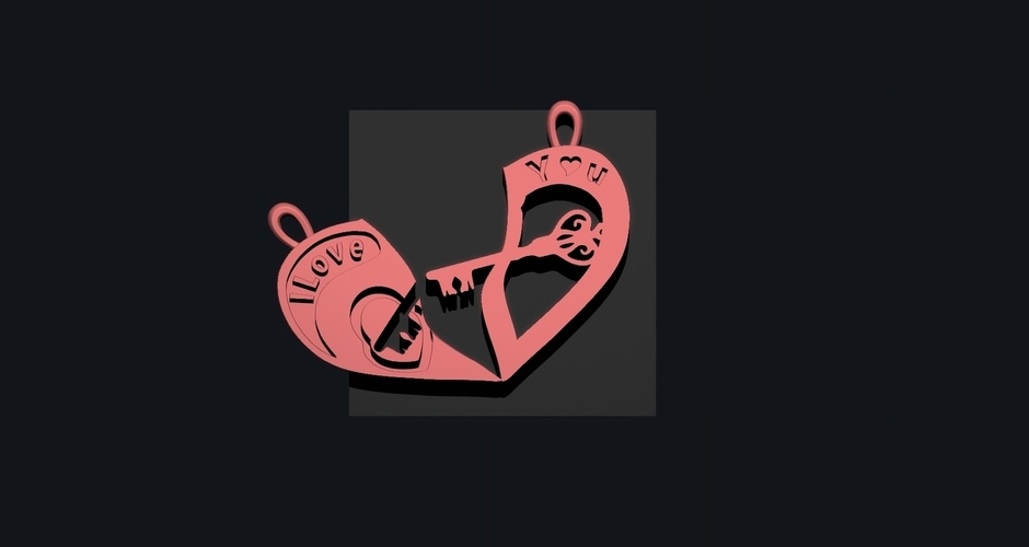 heart key chain 3D Print 506739