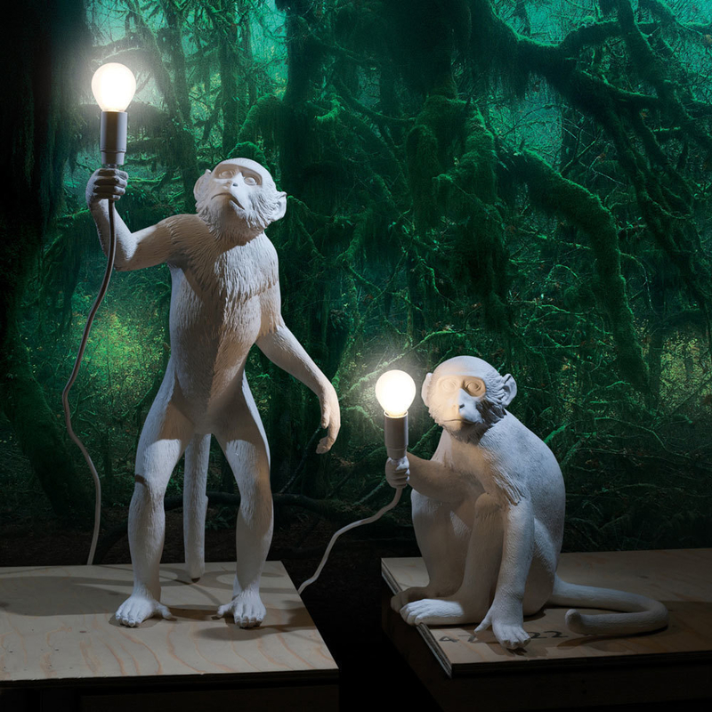 seated monkey lamp