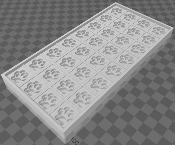 Chocolate tablet mold with paw prints 3D Print 507003