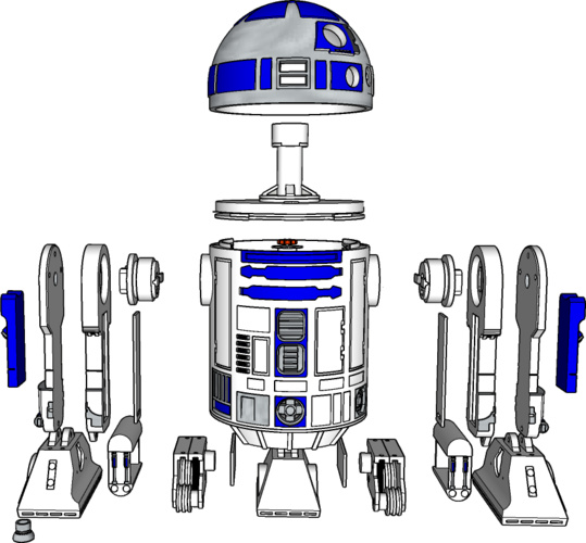 R2D2 the last and final version (scale 1:4) 3D Print 507050