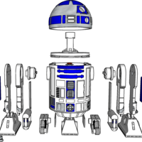 Small R2D2 the last and final version (scale 1:4) 3D Printing 507050