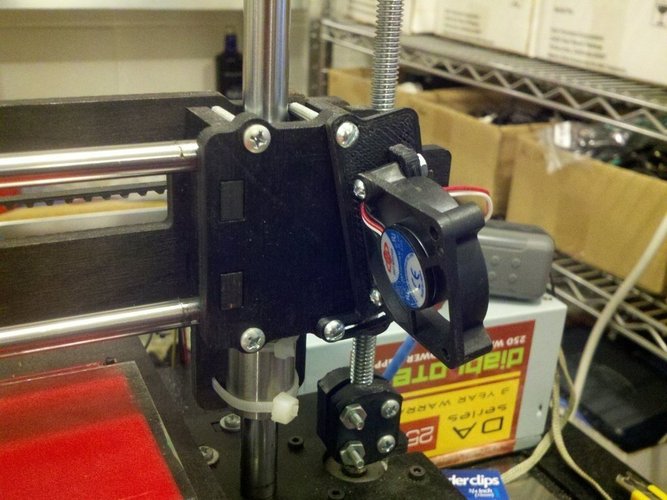 Printrbot Plus Pivoting Fan Mount 3D Print 50710