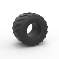 Small Diecast Monster Jam tire 21 Scale 1:25 3D Printing 507128