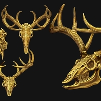 Deer Skull - CNC and 3D print model - Thumbnail 4