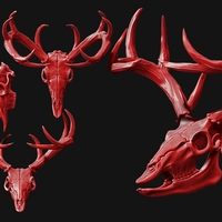 Deer Skull - CNC and 3D print model - Thumbnail 5