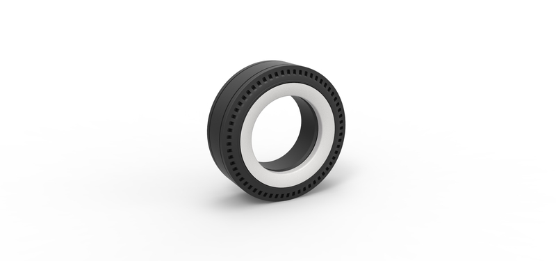 Whitewall rear tire of vintage dragster Version 3 Scale 1:25