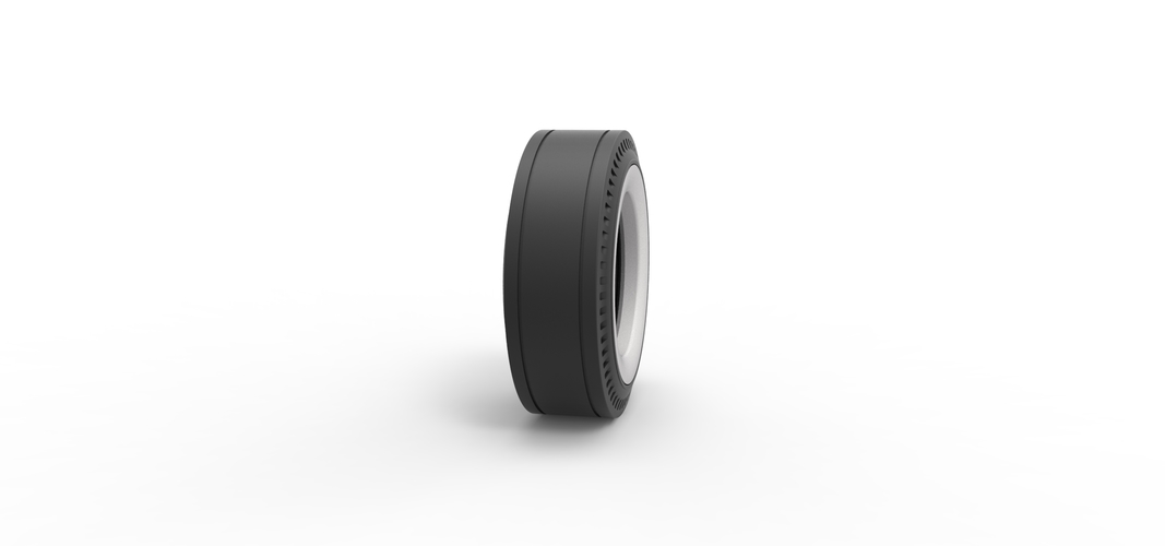 Whitewall rear tire of vintage dragster Version 3 Scale 1:25 3D Print 507407