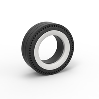 Whitewall rear tire of vintage dragster Version 4 Scale 1:25 - Thumbnail 1