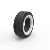 Whitewall rear tire of vintage dragster Version 4 Scale 1:25 - Thumbnail 2