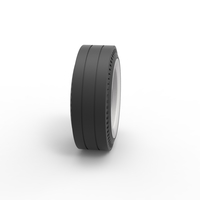 Whitewall rear tire of vintage dragster Version 4 Scale 1:25 - Thumbnail 3