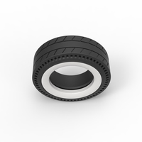 Whitewall rear tire of vintage dragster Version 5 Scale 1:25 - Thumbnail 6