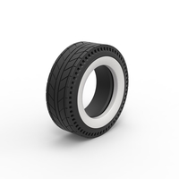 Whitewall rear tire of vintage dragster Version 6 Scale 1:25 - Thumbnail 2
