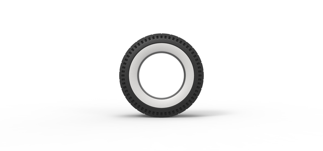 Whitewall rear tire of vintage dragster Version 6 Scale 1:25 3D Print 507470