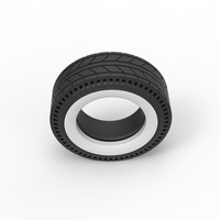 Whitewall rear tire of vintage dragster Version 6 Scale 1:25 - Thumbnail 6