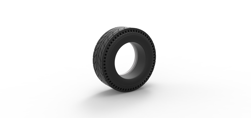 Whitewall rear tire of vintage dragster Version 6 Scale 1:25 3D Print 507473