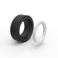 Whitewall rear tire of vintage dragster Version 6 Scale 1:25 - Thumbnail 9