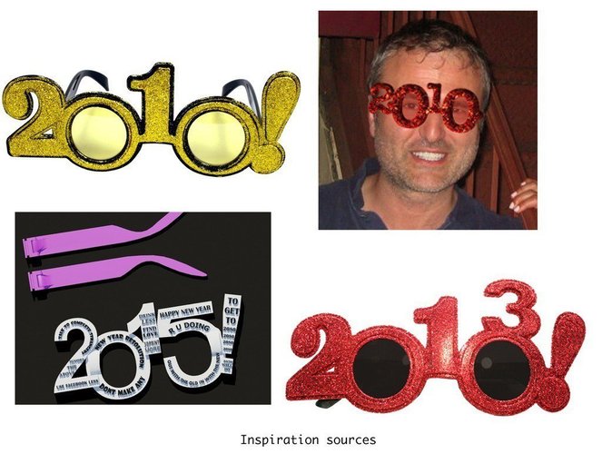 2016 Happy New Year Fun Glasses 3D Print 50748