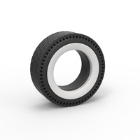 Whitewall rear tire of vintage dragster Version 7 Scale 1:25 - Thumbnail 1