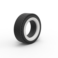 Whitewall rear tire of vintage dragster Version 7 Scale 1:25 - Thumbnail 2