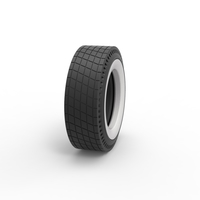 Whitewall rear tire of vintage dragster Version 7 Scale 1:25 - Thumbnail 3