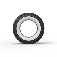 Whitewall rear tire of vintage dragster Version 7 Scale 1:25 - Thumbnail 5
