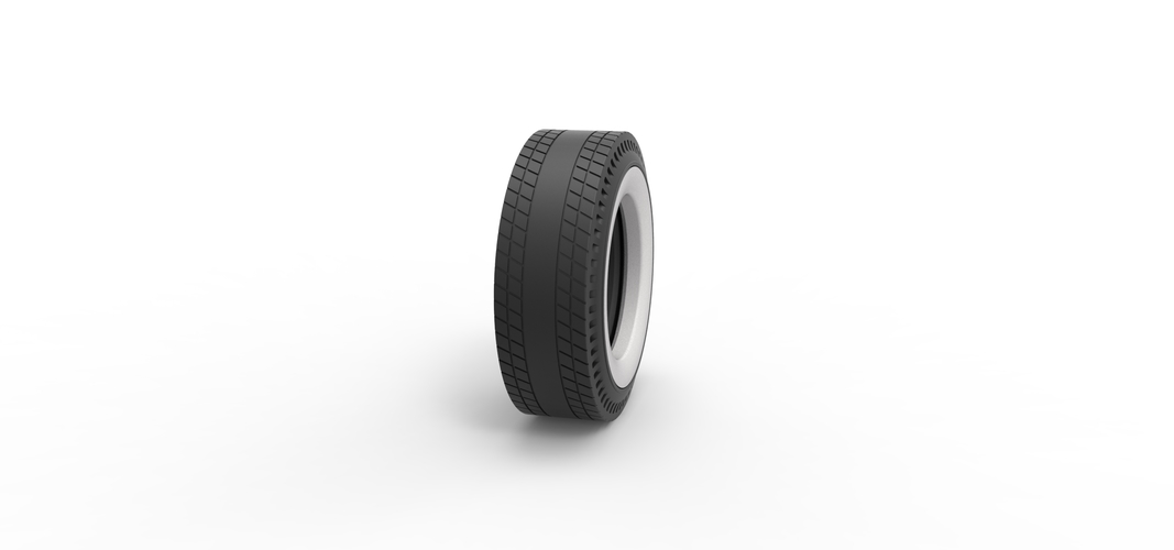 Whitewall rear tire of vintage dragster Version 8 Scale 1:25 3D Print 507549