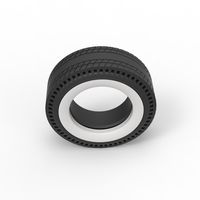 Whitewall rear tire of vintage dragster Version 8 Scale 1:25 - Thumbnail 6