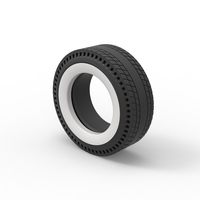 Whitewall rear tire of vintage dragster Version 8 Scale 1:25 - Thumbnail 7