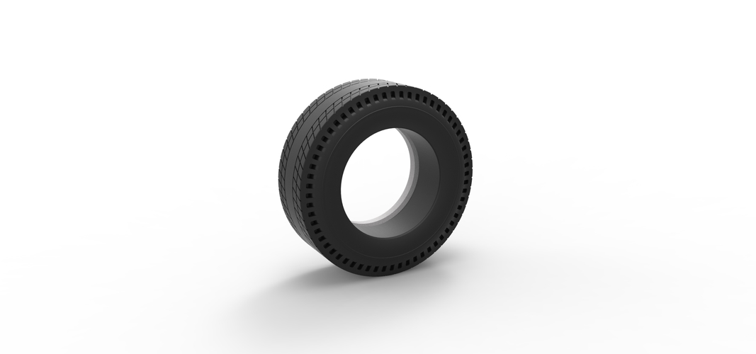 Whitewall rear tire of vintage dragster Version 8 Scale 1:25 3D Print 507554