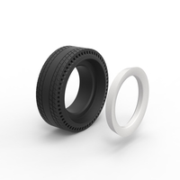 Whitewall rear tire of vintage dragster Version 8 Scale 1:25 - Thumbnail 9