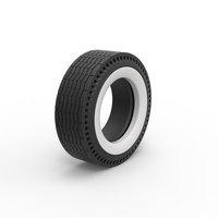 Whitewall rear tire of vintage dragster Version 9 Scale 1:25 - Thumbnail 2