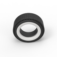 Whitewall rear tire of vintage dragster Version 9 Scale 1:25 - Thumbnail 6