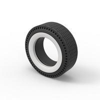 Whitewall rear tire of vintage dragster Version 9 Scale 1:25 - Thumbnail 7