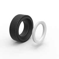 Whitewall rear tire of vintage dragster Version 9 Scale 1:25 - Thumbnail 9