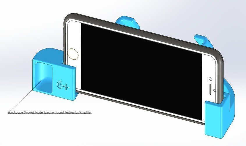 Auggie's iPhone 7 PLUS, 6 PLUS or 6S PLUS cradle w sound amp 3D Print 50768