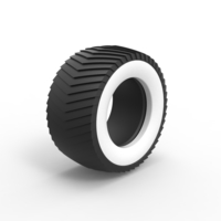 Pulling tractor Whitewall rear tire 1 Scale 1:25 - Thumbnail 2