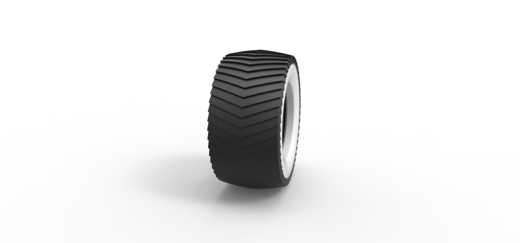 Pulling tractor Whitewall rear tire 1 Scale 1:25 3D Print 507706