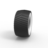 Pulling tractor Whitewall rear tire 1 Scale 1:25 - Thumbnail 3