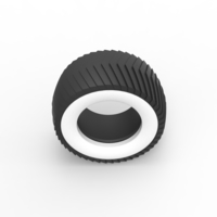 Pulling tractor Whitewall rear tire 1 Scale 1:25 - Thumbnail 6