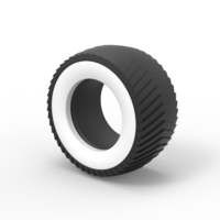 Pulling tractor Whitewall rear tire 1 Scale 1:25 - Thumbnail 7