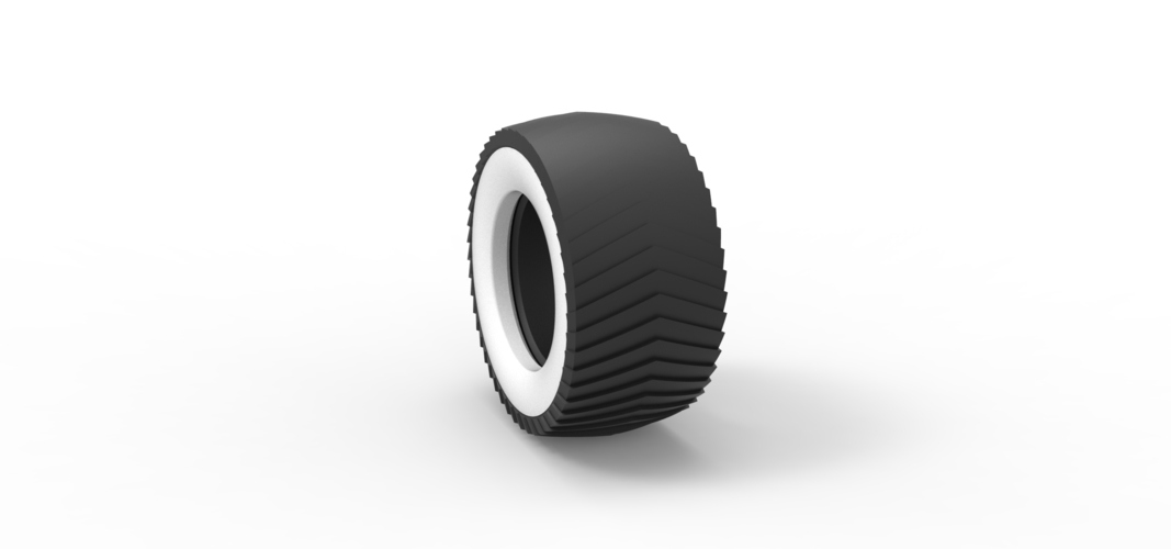 Pulling tractor Whitewall rear tire 1 Scale 1:25 3D Print 507711